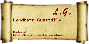 Landherr Gusztáv névjegykártya